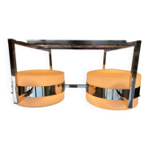 Plafonnier / suspension Bauhaus en chrome unique et grand, années 1930