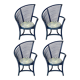 Ensemble de 4 chaises de salle à manger sculpturales en bambou en rotin, Flechtatelier Schütz, Allemagne années 1980