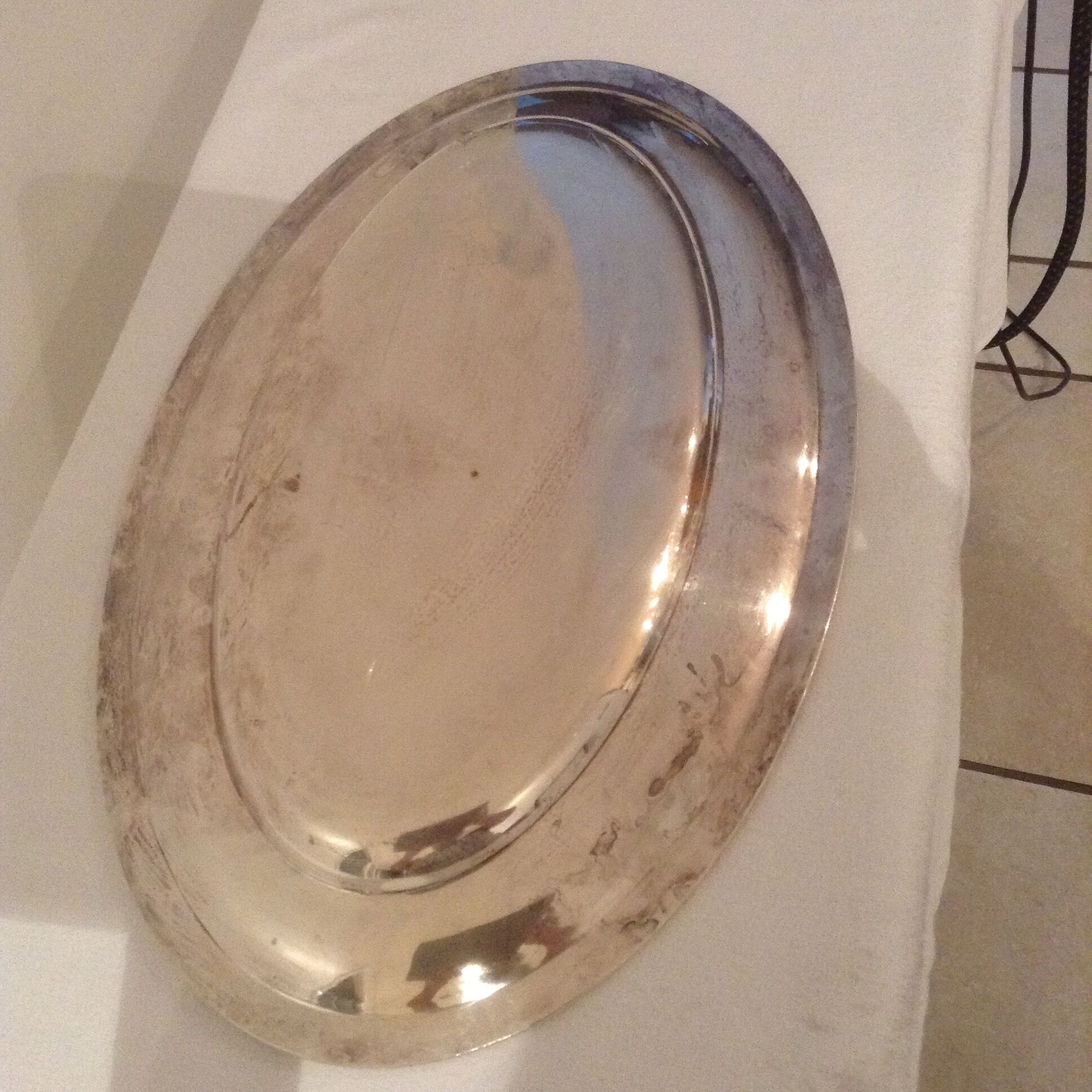 Dish "ercuis" silver metal