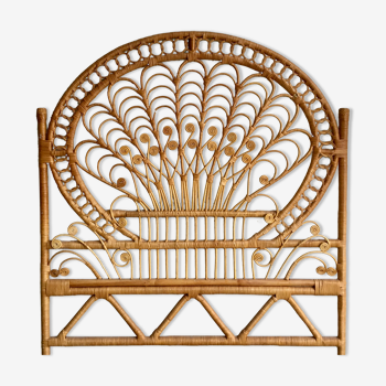 Peacock rattan headboard