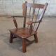 Pair of Brutalist oak armchairs, 1970