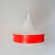 Suspension en opaline bicolore orange / rouge et blanc Design 1970