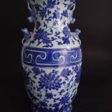 Chinese baluster vase white blue