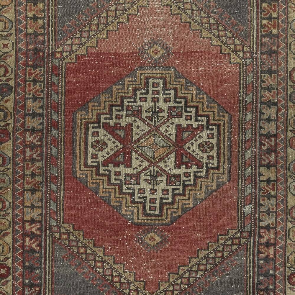 Vintage Handmade Turkish Oriental Rug for Country Homes, Rustic & Tribal Interiors. 100% Wool