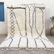 Ecru Moroccan rug with geometric patterns 200cm x 300cm