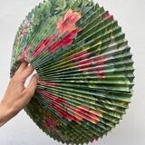 Pleated lampshade with floral patterns