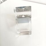 Translucent plexiglass and chrome metal coat hooks Allibert vintage 70s