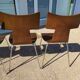 Set of 4 metal and wood chairs