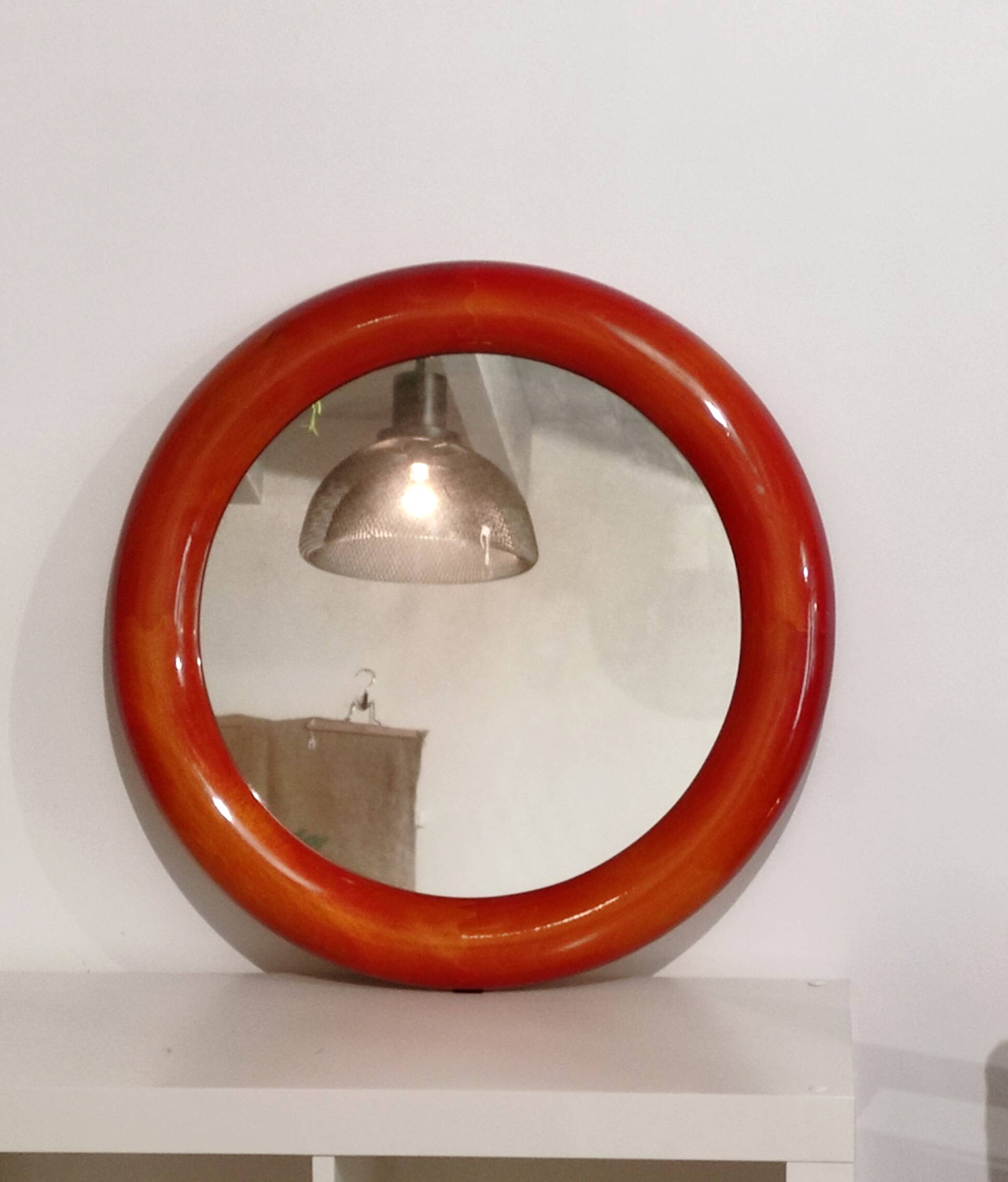 Lacquered wood mirror
