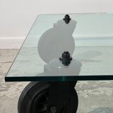 Tavolo coffee table con ruote by Gae Aulenti for Fontana Arte 1980