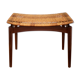 Scandinavian teak and wicker stool Olholm 1960