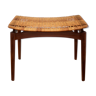 Scandinavian teak and wicker stool Olholm 1960