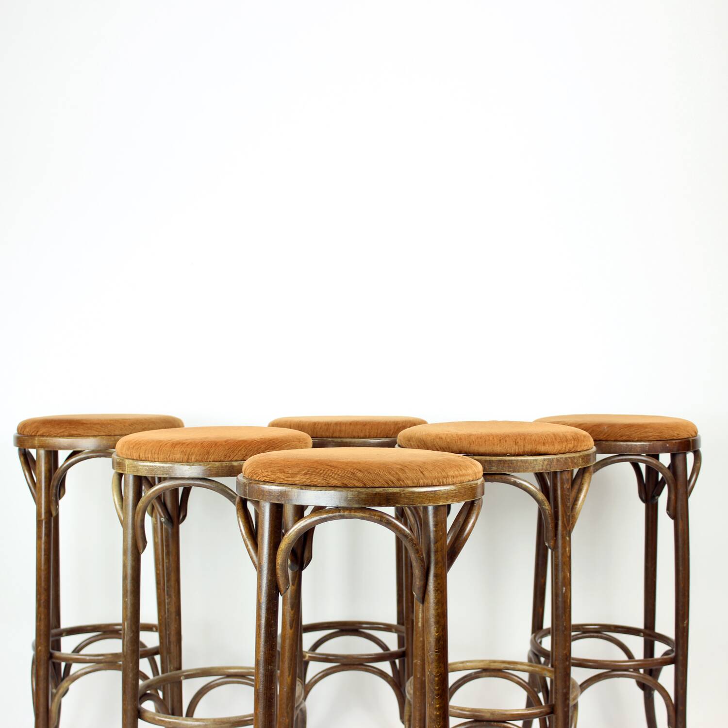 Thonet Design Bentwood Bar Stools No. 73 By Ton, Set Of 6