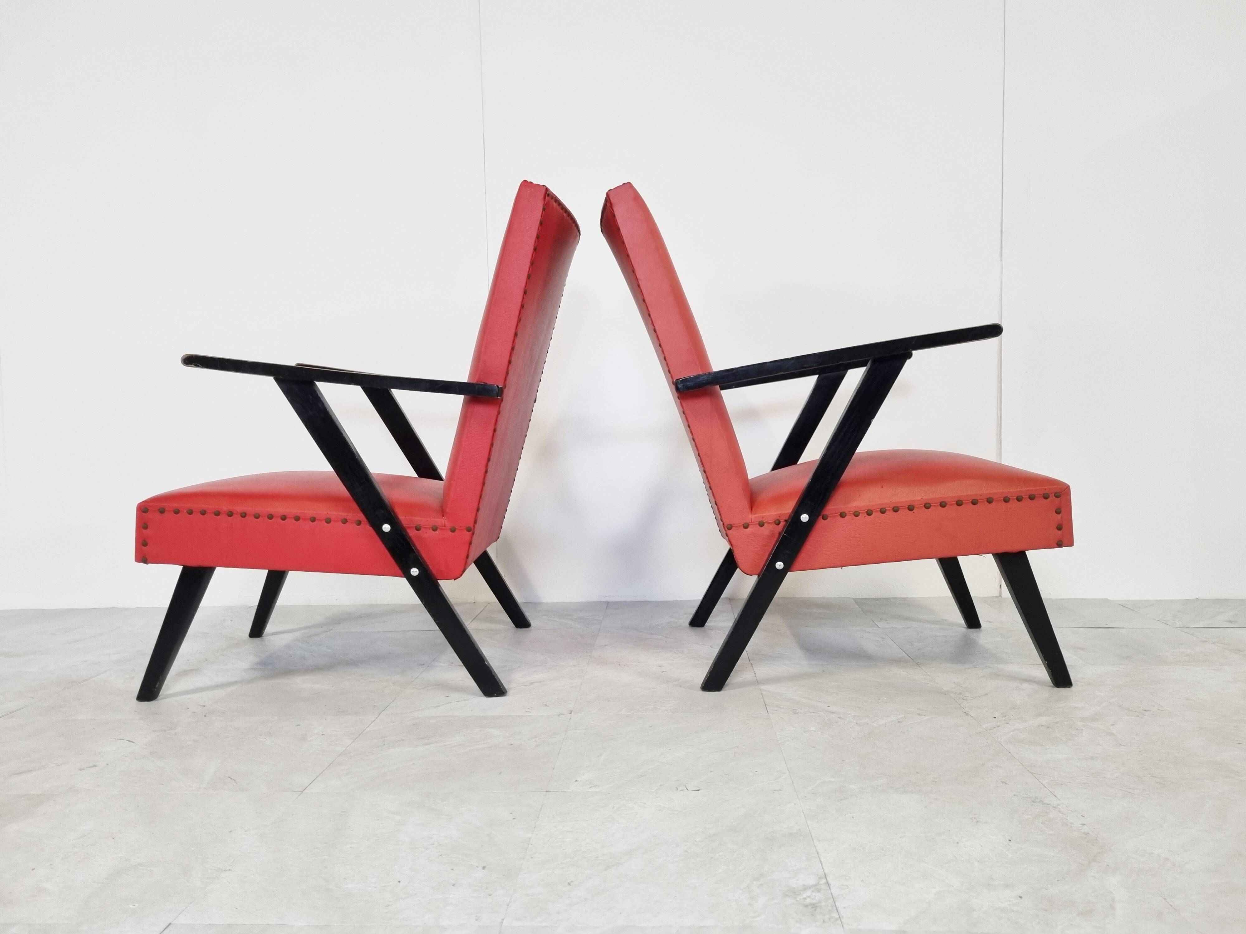 Pair of Vintage armchairs, 1960's Belgium