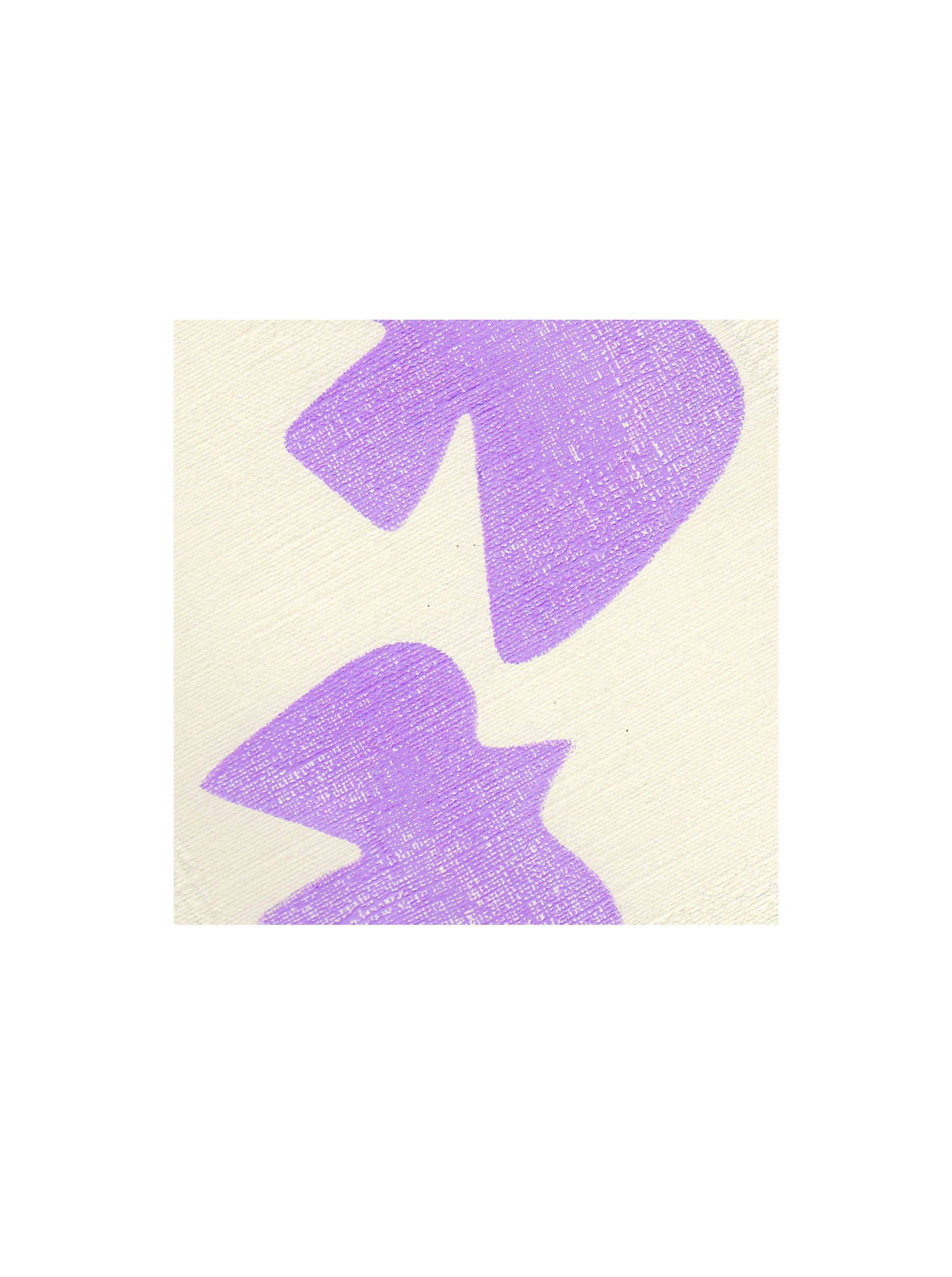 Painting on paper "birds" lilac signed eawy