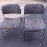 2 chaises traîneau David Rowland, années 60