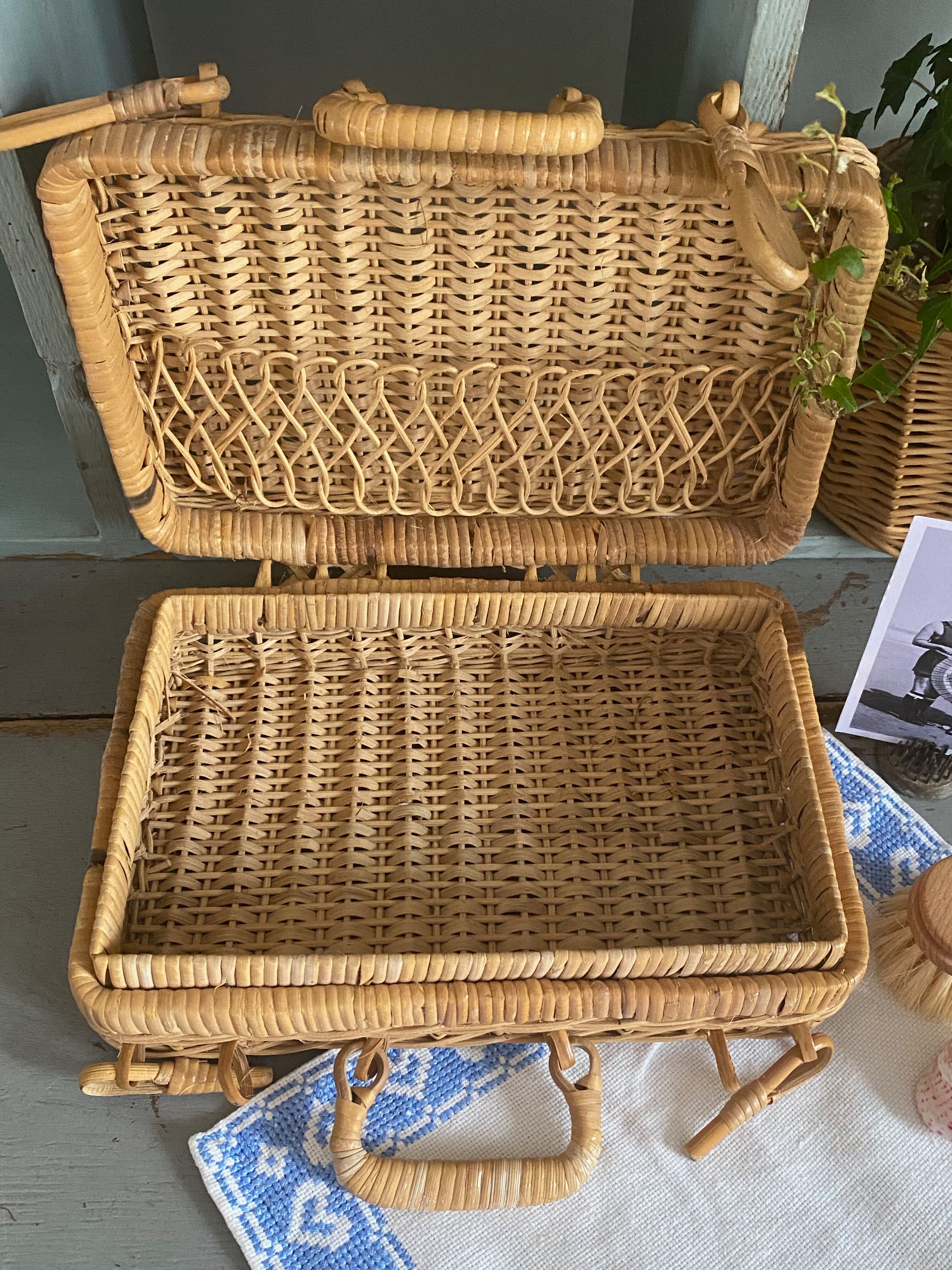Small rattan suitcase