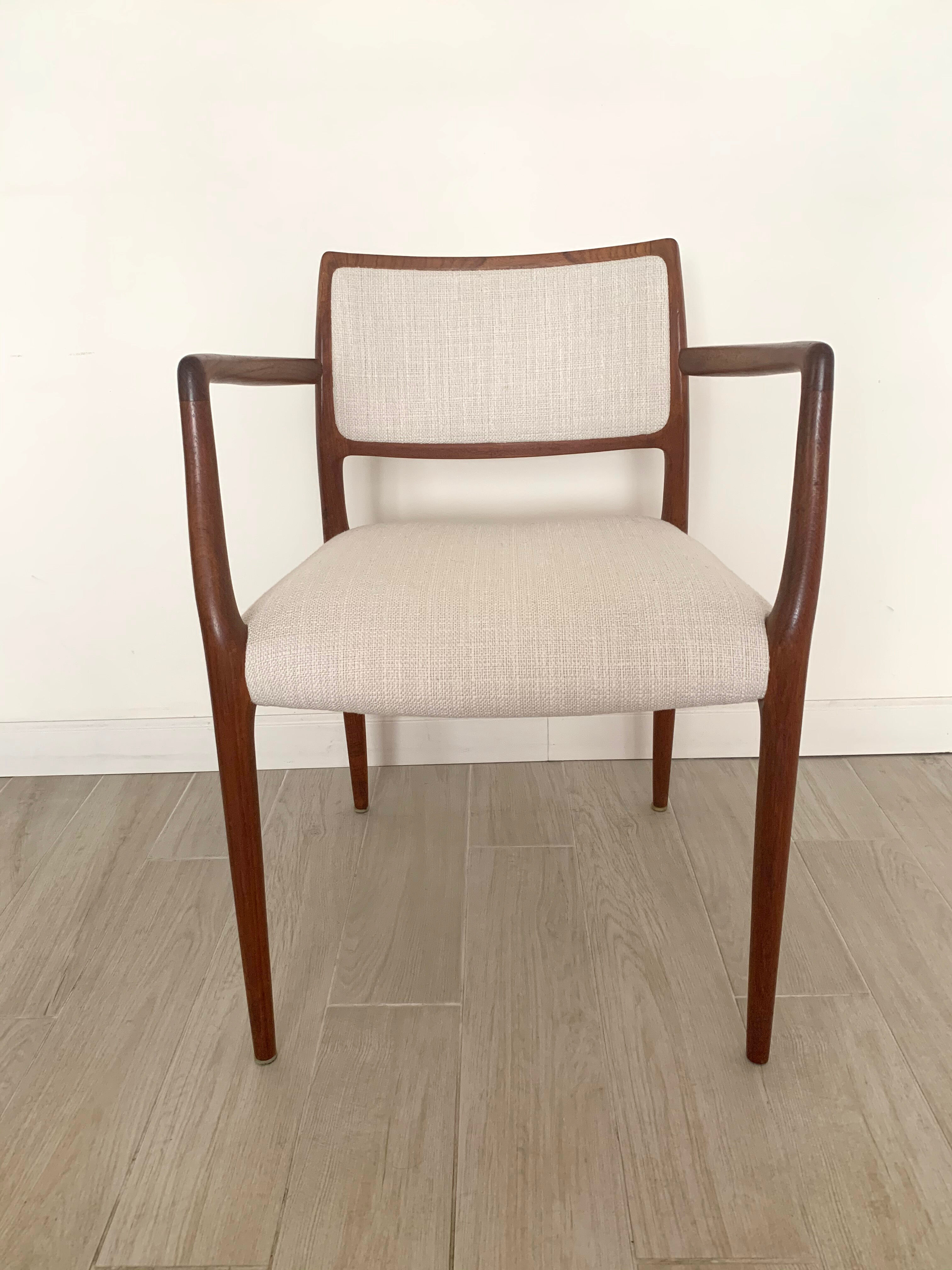 Armchairs model 65 mid century in teak by N.O.Moller for J.L.Mollers