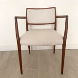 Armchairs model 65 mid century in teak by N.O.Moller for J.L.Mollers