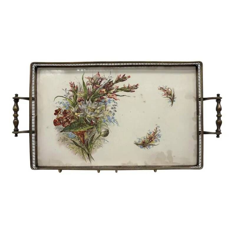 Service Plate WMF Jugendstil Art Nouveau Silver-Plated Galalithe Around 1905