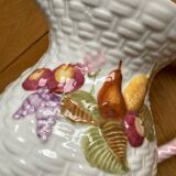 Slip pitcher with fruit and wicker patterns
