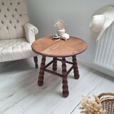 Table basse, bout de canapé à pieds bobines