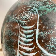Vase en céramique fait main Mongolfier, signé Yvon Roy 1960