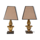 Paire de lampes en bois doré
