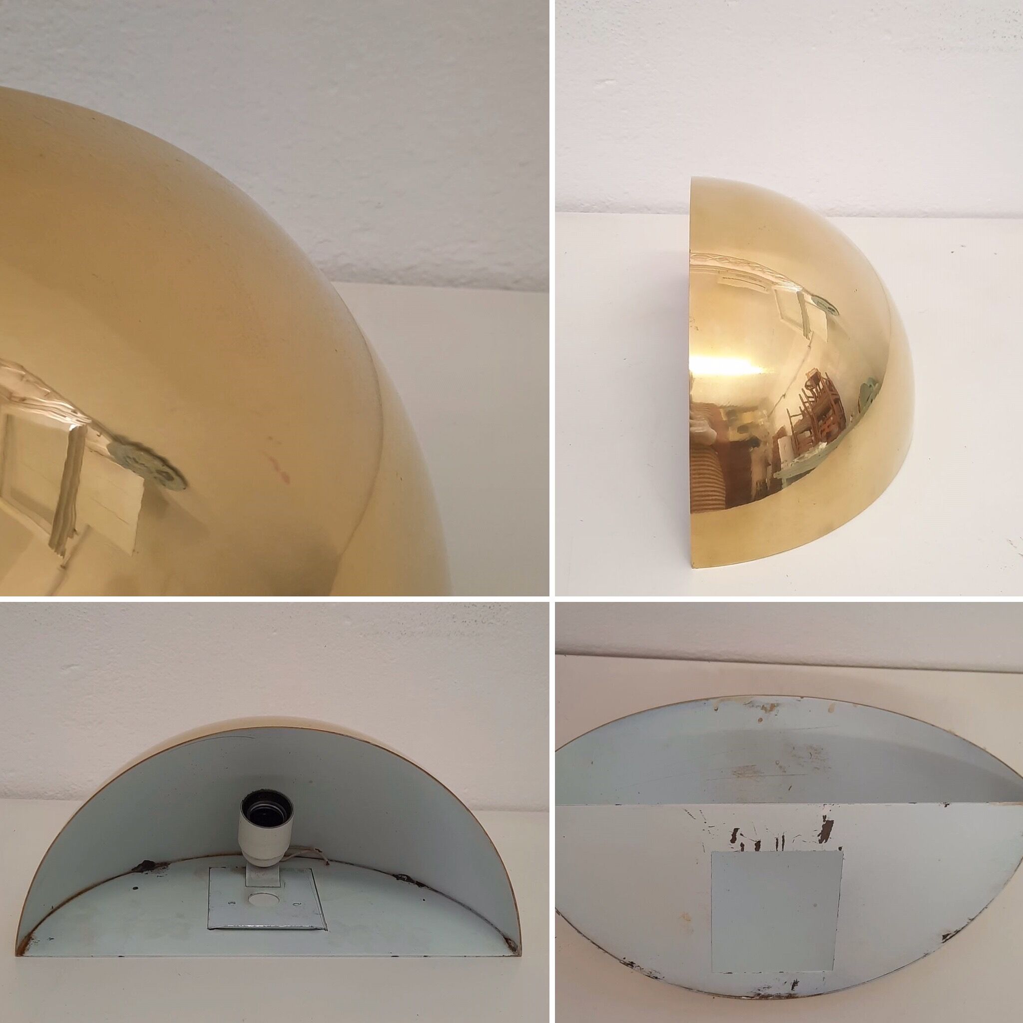 8 half moon sconces, Hollywood regency, brass, 60/70