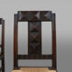 Set of six oak an wicker dining chairs by Victor Courtray
