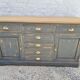 Cabinet bahut seven drawers and two doors patina gray