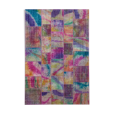Tapis vintage turc noué à la main 202 cm x 300 cm tapis patchwork multicolore