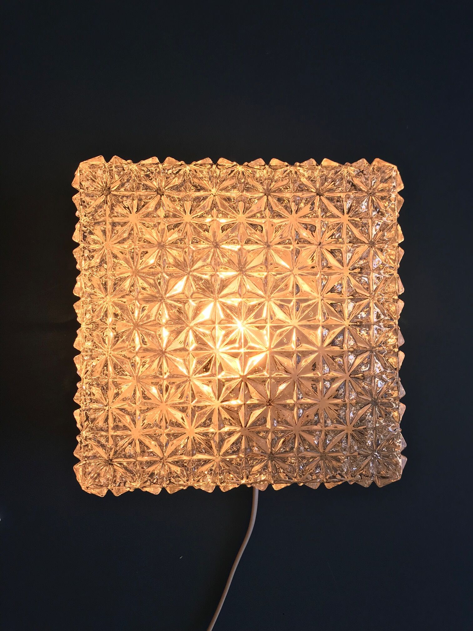 Chisled glass ceiling light