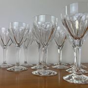 12 crystal wine glasses Lorraine Lemberg Bristol size