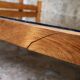 Cane and smoked glass coffee table, France, 1980.