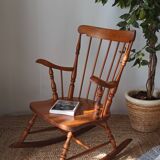 Vintage turned wood rocking chair