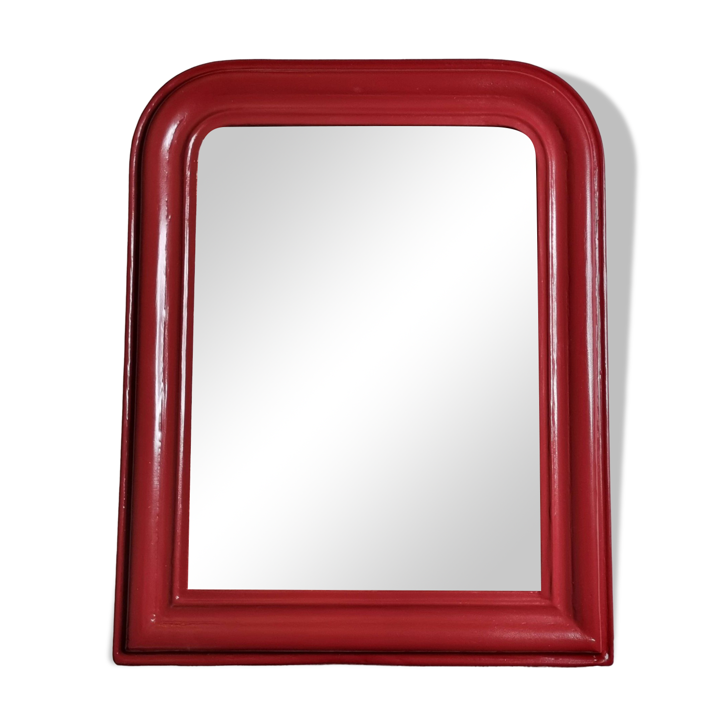 Vintage Louis Philippe style table mirror in Basque red 48 cm x 61 cm