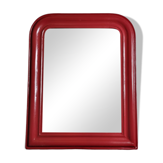 Vintage Louis Philippe style table mirror in Basque red 48 cm x 61 cm