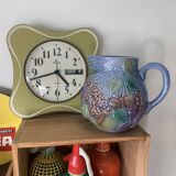 Ceramic pitcher salins france barbotine vintage retro