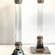 Vintage lucite and silver metal candle holders