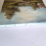 Antique oil painting. Country house - signed G. Monroe