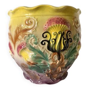 Cache pot ancien en barbotine