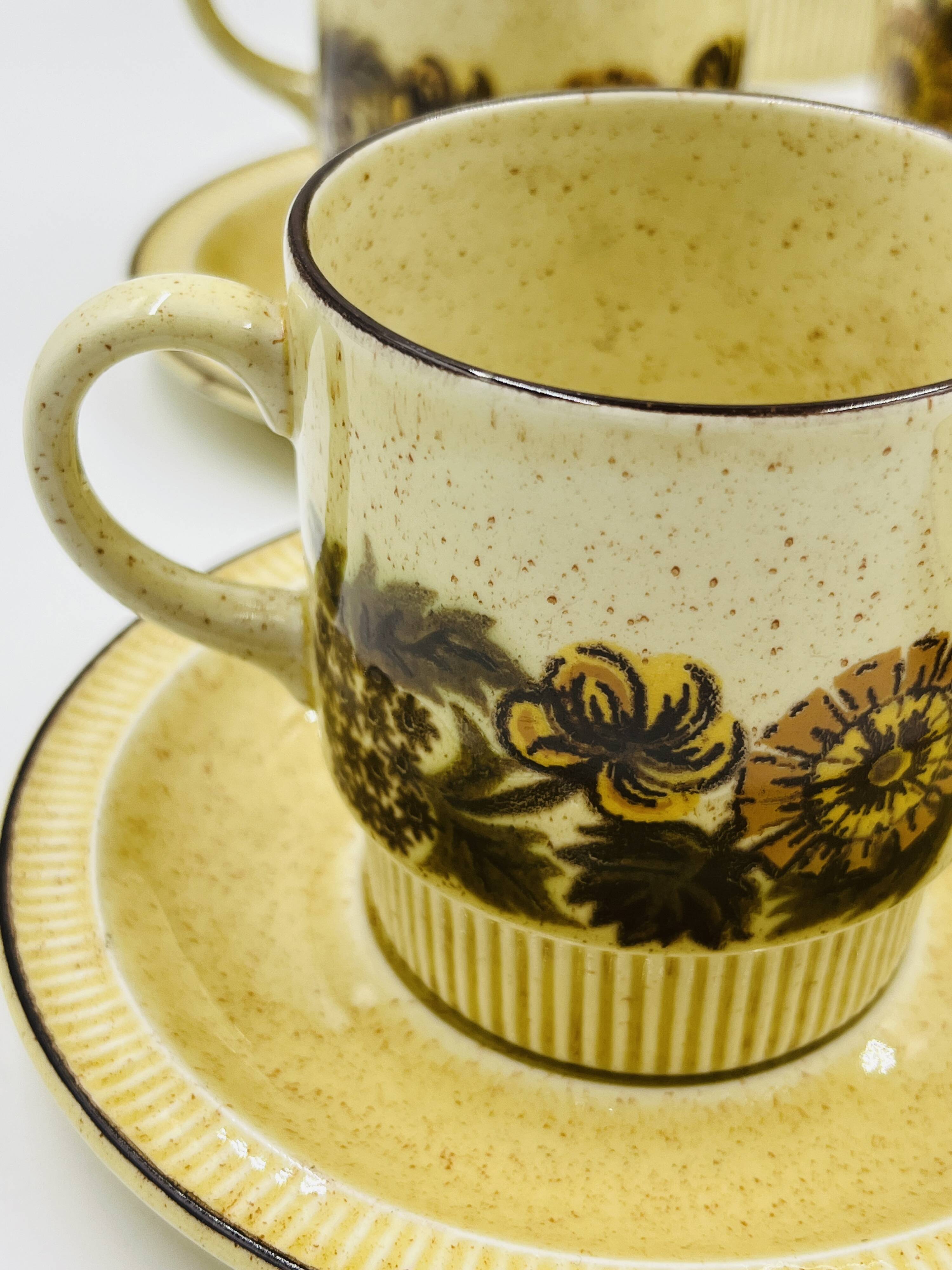 Service à café 4 personnes Poole Pottery modèle Thistlewood