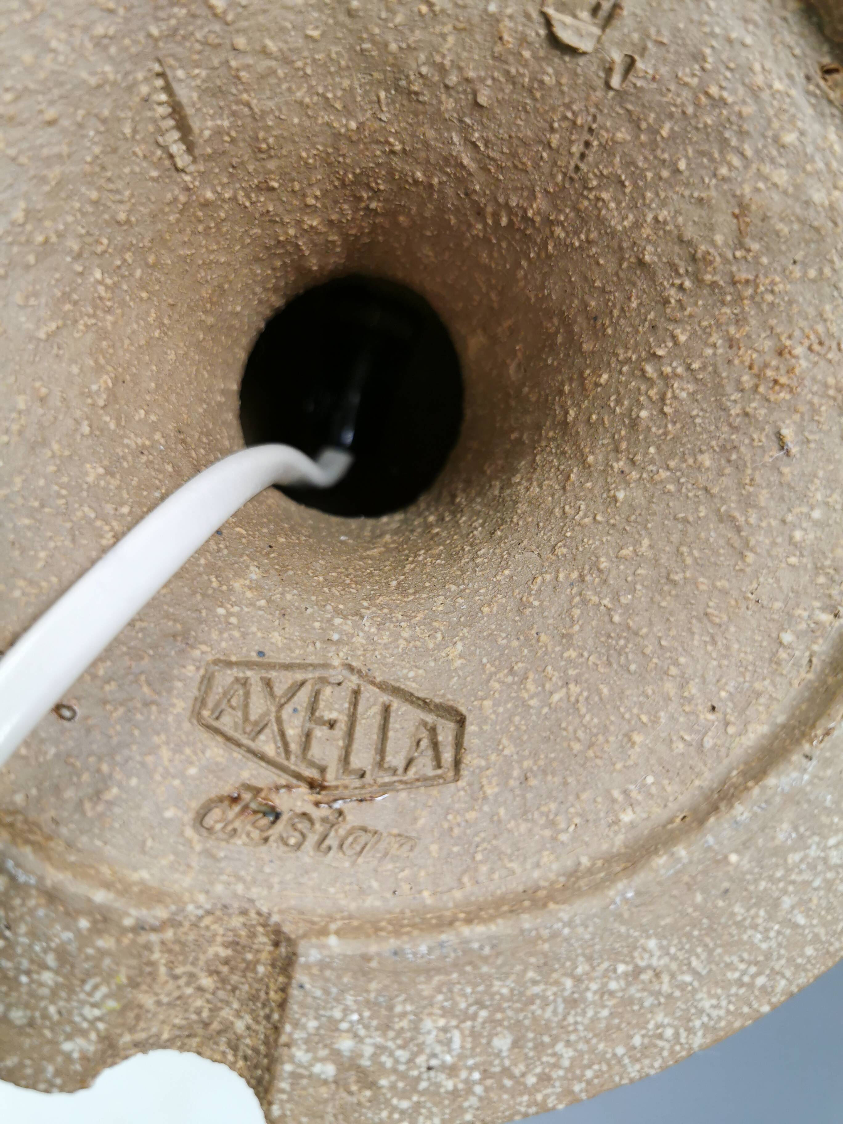 A ceramic wall lamp with a hard-pressed glass shade, Axella Denmark 1970s