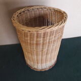 Wicker waste paper basket