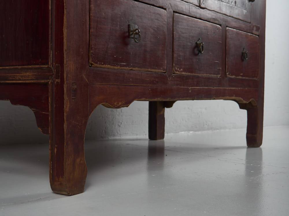 Vermillion red cabinet, China, circa 1900