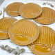 6 asparagus plates in slurry earthenware made in france 1970