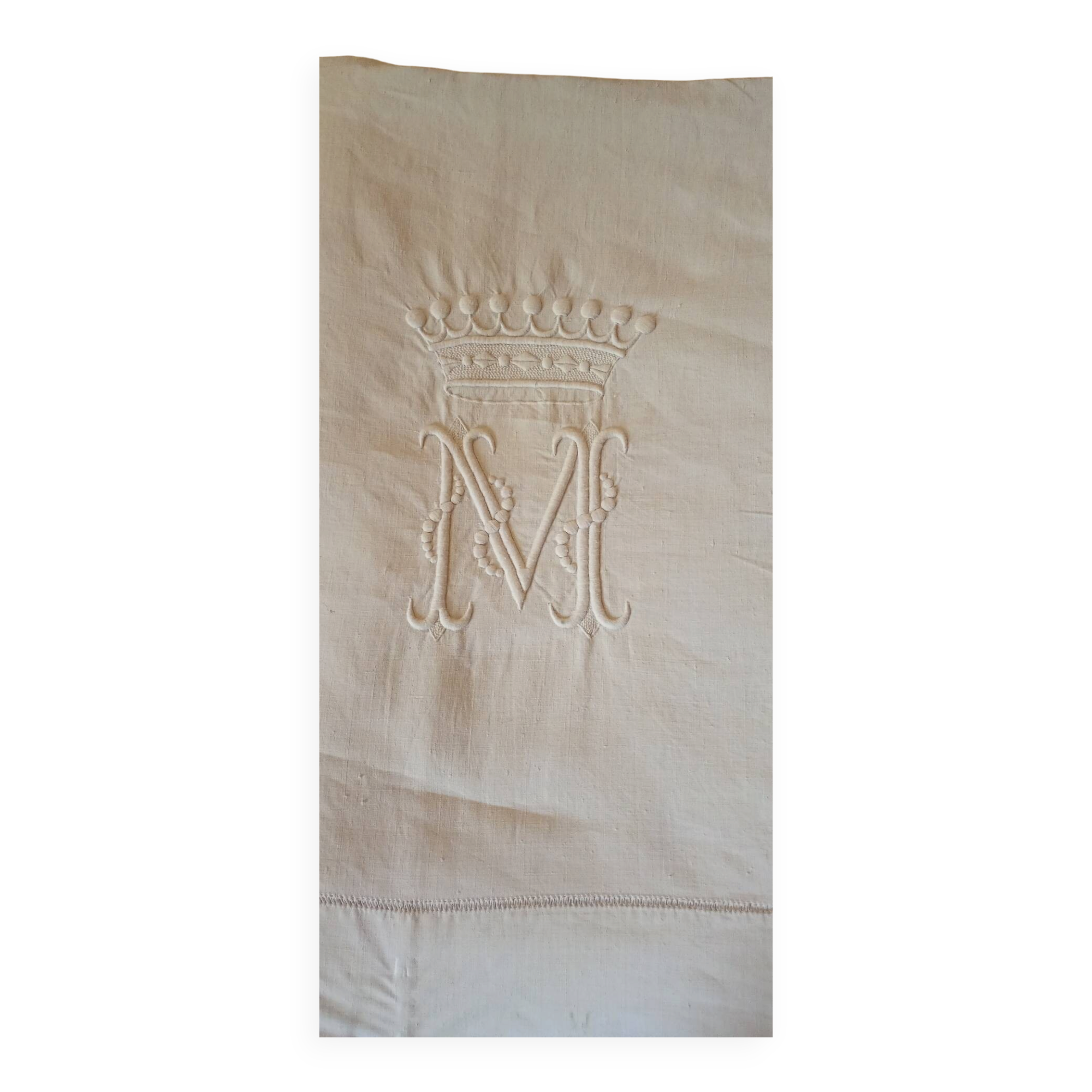 Old monogrammed fabric