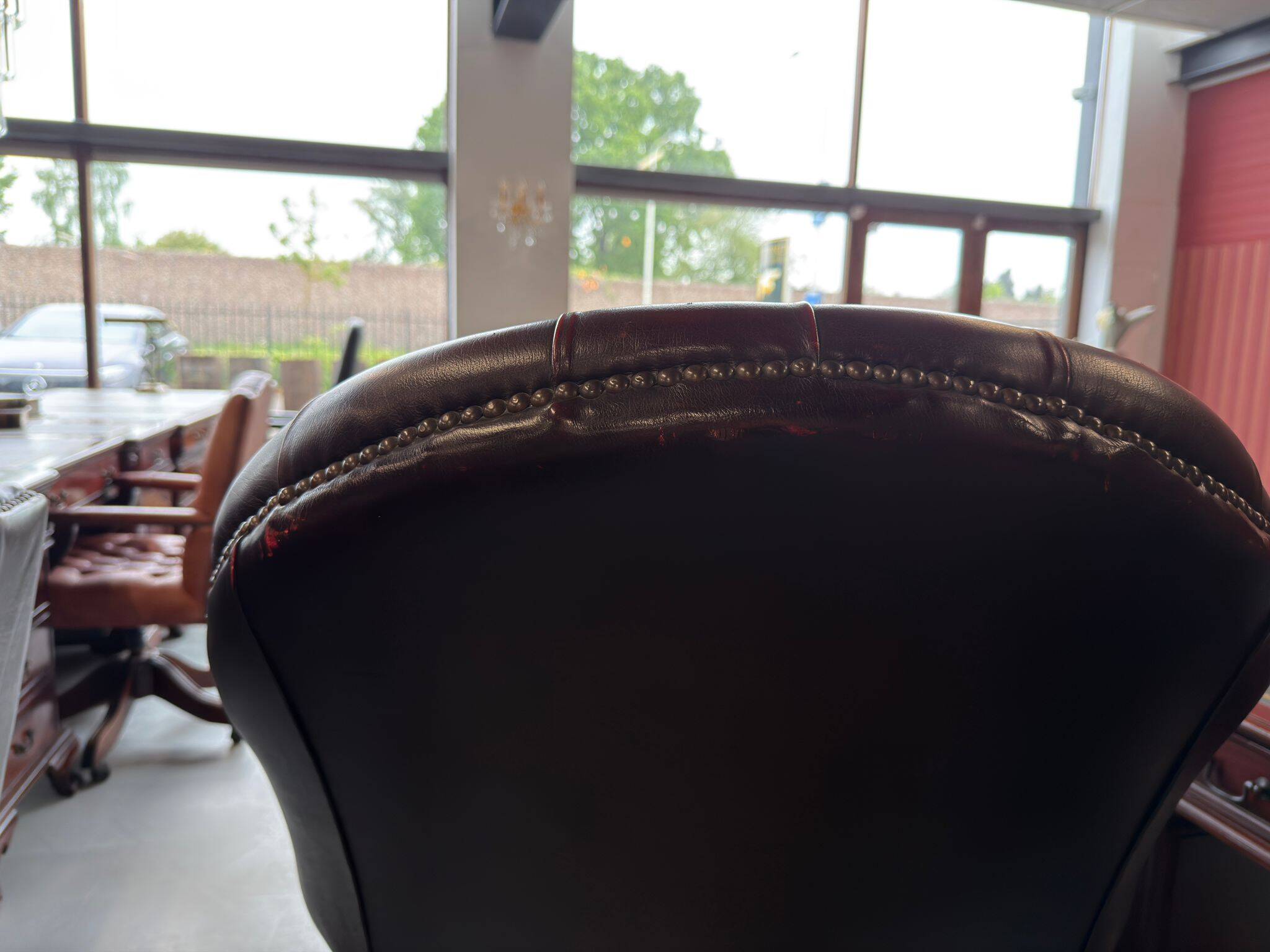 Springvale Chesterfield office chair in oxblood leather
