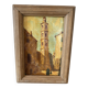 Orientalist oil, wooden and glass frame